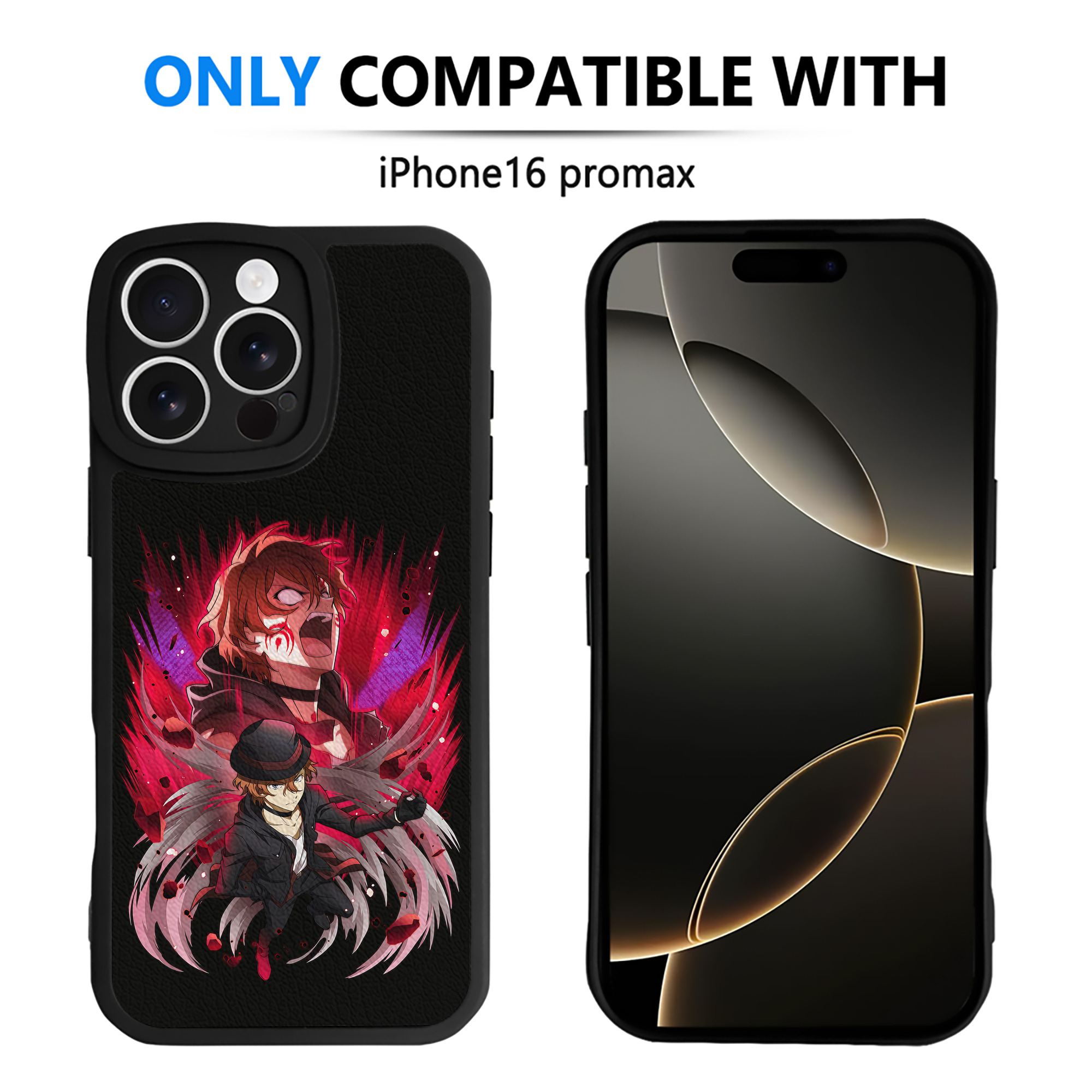 （画像用） 文豪ストレイドッグス Bungo Stray Dogs 【iPhone 16シリーズ対応】シリコンスマホケース（レザー調） 材質：シリコン